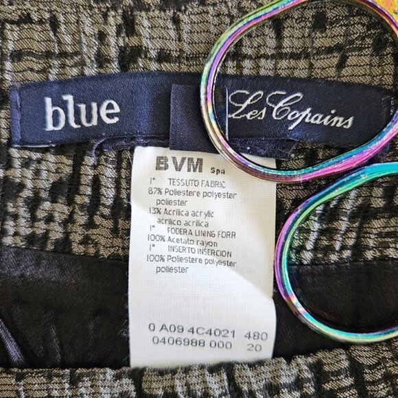 Les Copains Skirt L Knee Length Front Fold Grey Textured Lined Circle Sz EUR 42 - Picture 8 of 14